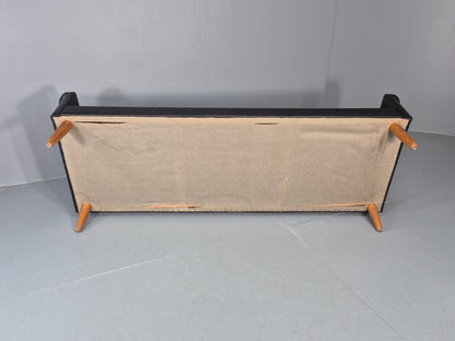 Vintage 3 Seat Sofa 1960s Danish Black Leather Mid Century Modern EB11384 M3SS10