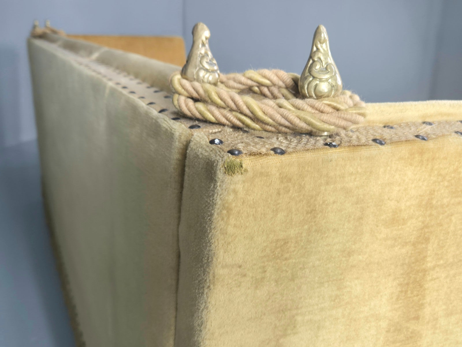 Three Seater Knole Sofa Vintage Danish 1960s Gold Velour Retro EB11432 V3SS19