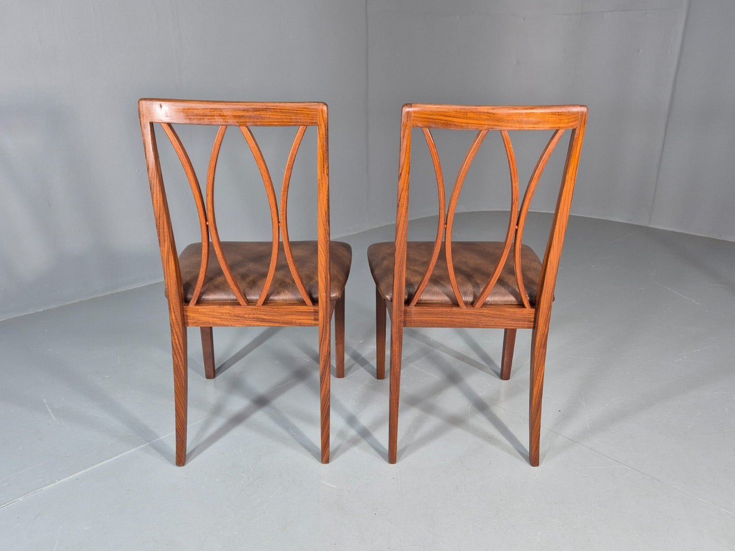 2 Vintage G plan Dining Chairs X Back 1970s Retro MCM Teak Frame EB11778 MDIN6
