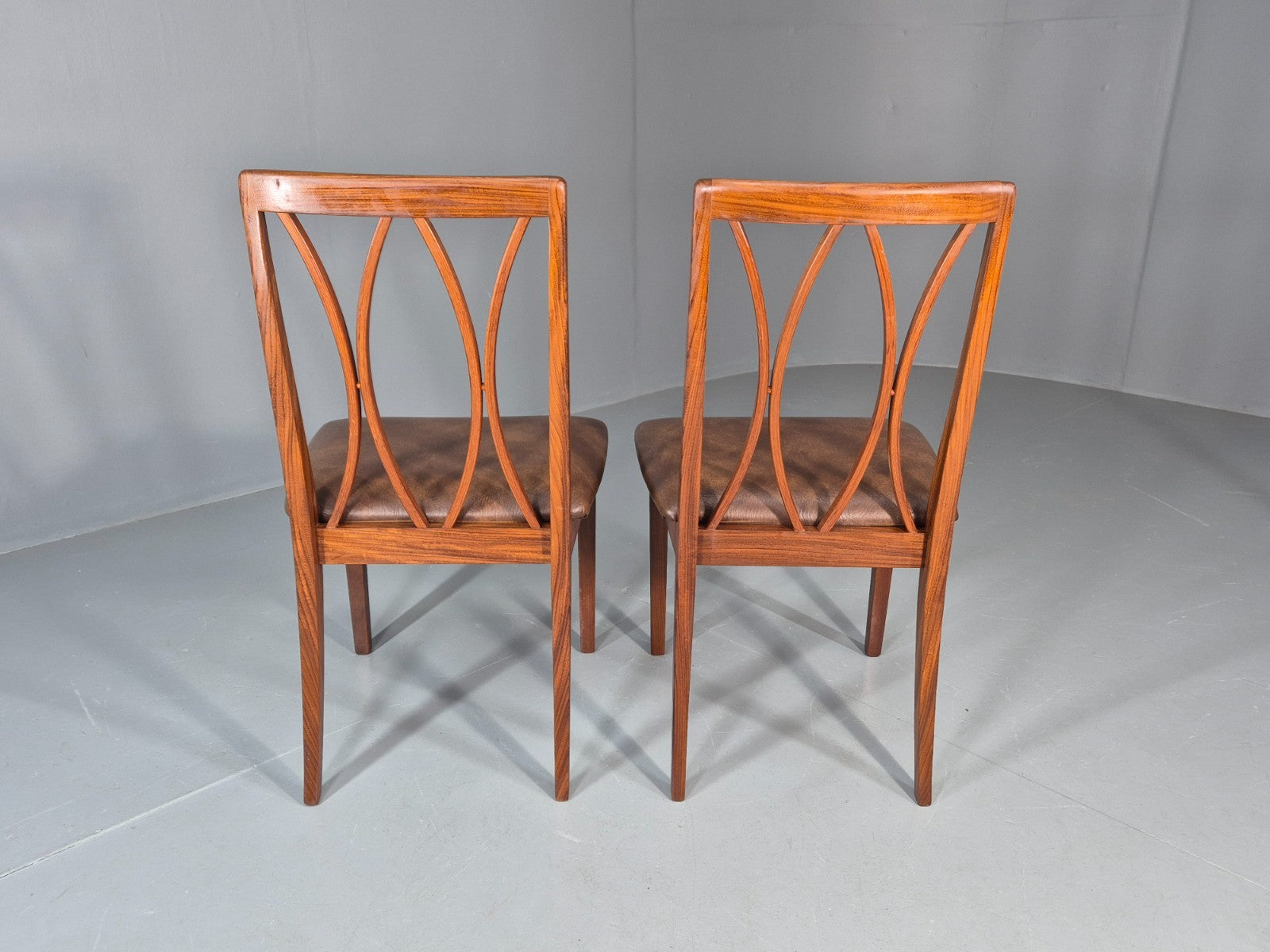 2 Vintage G plan Dining Chairs X Back 1970s Retro MCM Teak Frame EB11778 MDIN6
