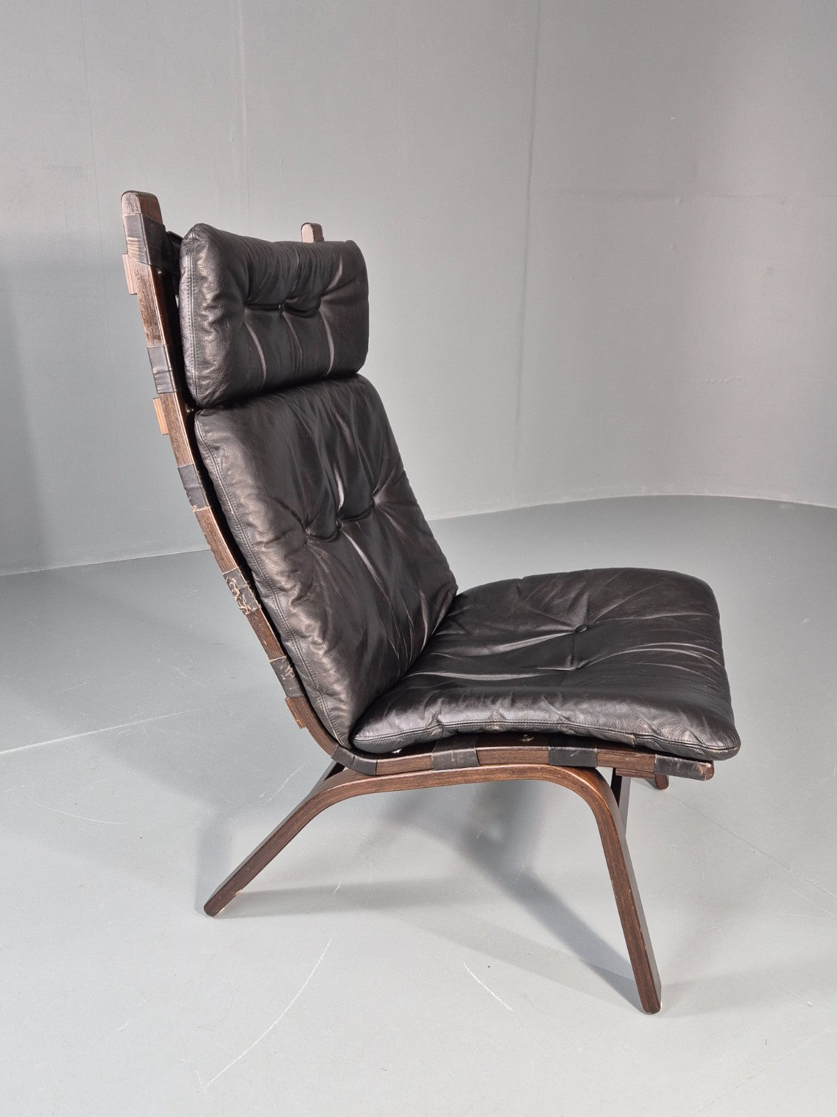 Vintage Farstrup Lounge Chair Danish Design 1970s Retro Leather MCM EB11320 MBEN5