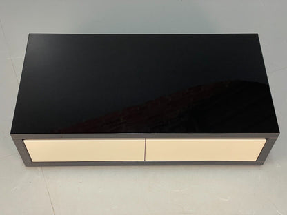 Modern Italian Gloss Black Low Double Drawer Unit EB8662 MWOO - UKDK FURNITURE