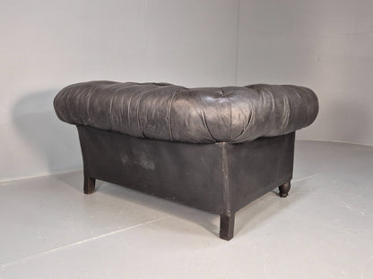 Vintage Black Leather Chesterfield Chair EB9471 VLEA - UKDK FURNITURE