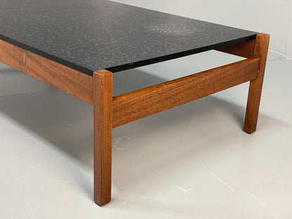 Vintage Teak Coffee Table - Guy Rogers 1960s Black Laminate Top  EB10955 MWOO20