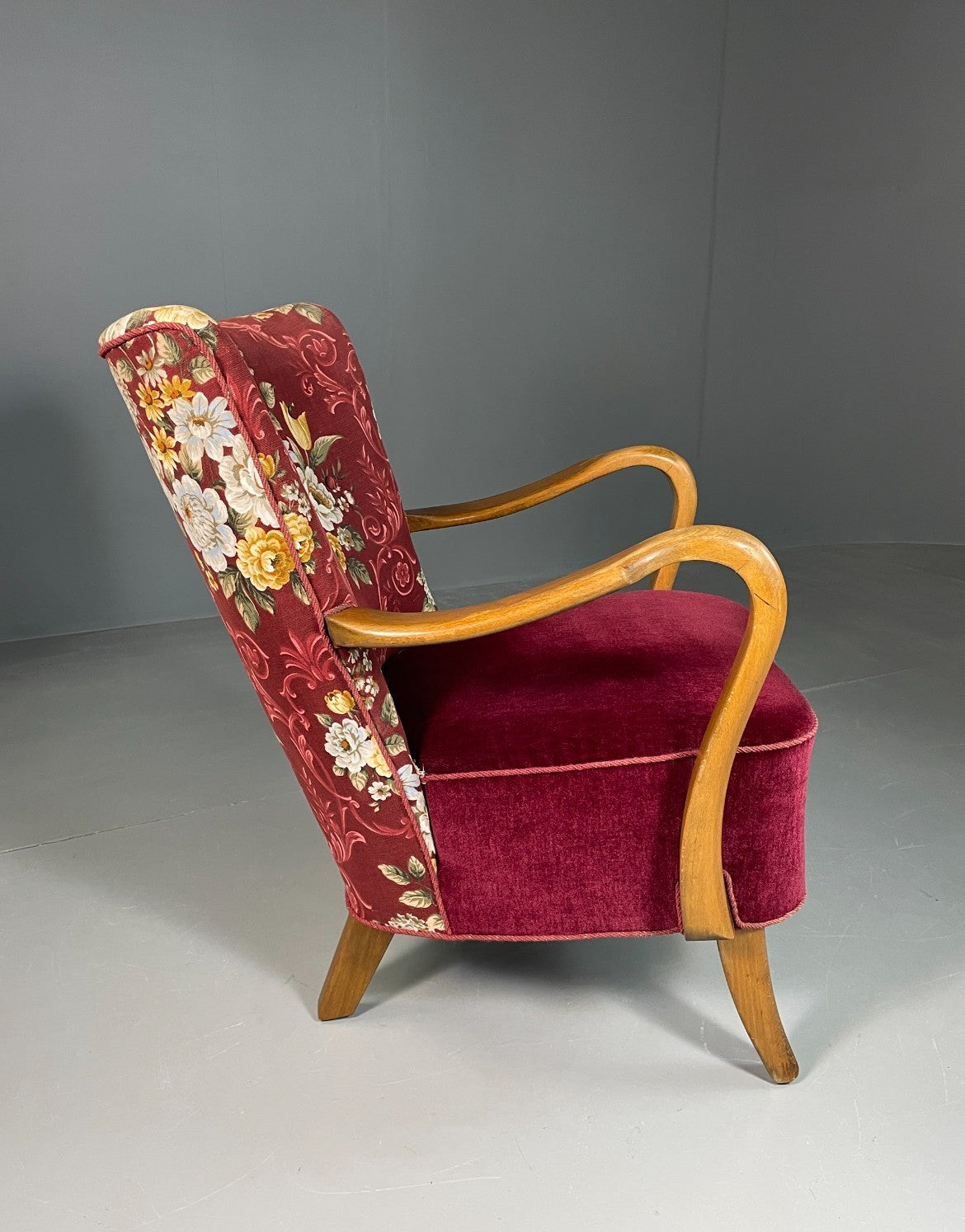 Vintage Lounge Chair Alfred Christensen Slagelse Mobelfabrik Floral VEB6781 MNOR7