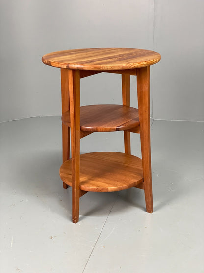 Vintage IKEA Side Table Olsvik Pine Round Three Tiered EB11184 MWOO0