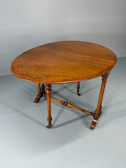 Edwardian Walnut Oval Sutherland Drop Flap Table EB10993 VWOO3