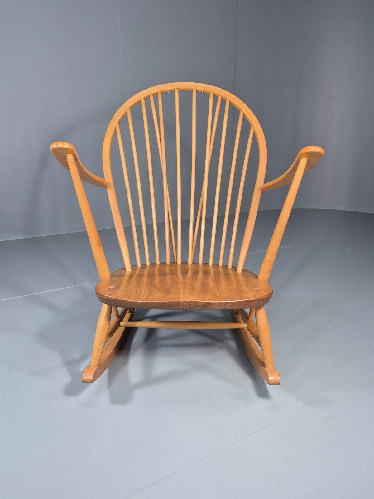 Vintage Ercol Rocking Chair Model 315 Grandfather Chair Blonde Wood EB11273 MNOR2