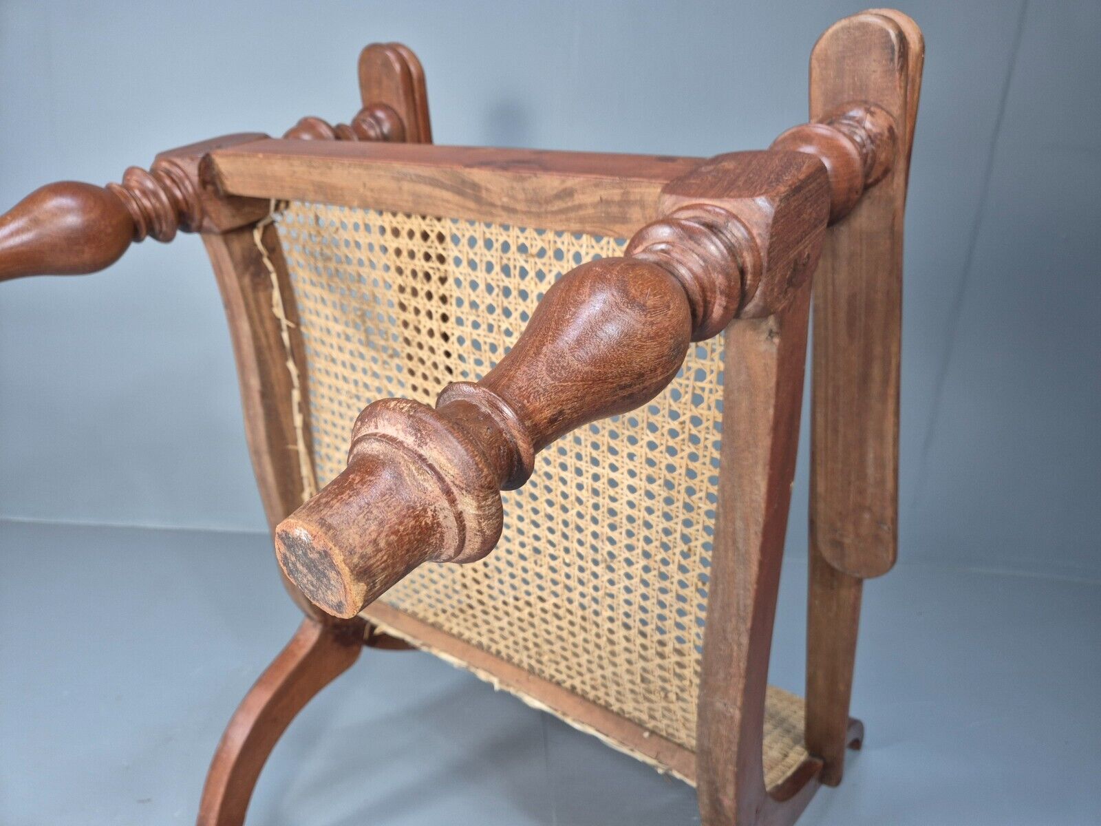 Vintage Campaign Plantation Chair Rattan Teak Retro Antique Style EB8872 VBER - UKDK FURNITURE