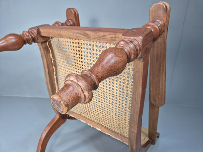 Vintage Campaign Plantation Chair Rattan Teak Retro Antique Style EB8872 VBER - UKDK FURNITURE