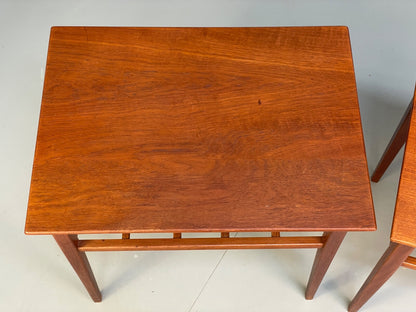 Vintage Solid Teak Bedside Tables Danish 1960s Mid Century EB9825 MWOO - UKDK FURNITURE