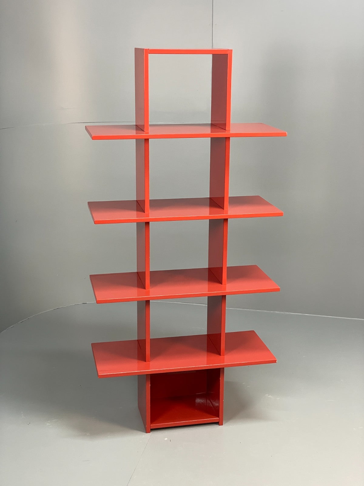 Red Bookcase Vinyl Storage - Postmodern 1980s Italian Style Gloss EB10950 MWOO3