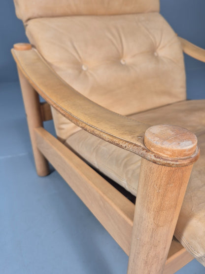 Vintage Nubuck Leather Lounge Chair Ebbe Gehl Danish Mid Century EB9301 MNOR - UKDK FURNITURE