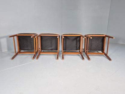 4 Danish Style Teak Dining Chairs Mid Century 1960s Retro MCM EB9694 MDIN - UKDK FURNITURE