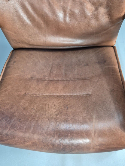 Vintage Danish Lounge Chair Brown Leather Bentwood Reclines Retro EB8783 MBEN - UKDK FURNITURE