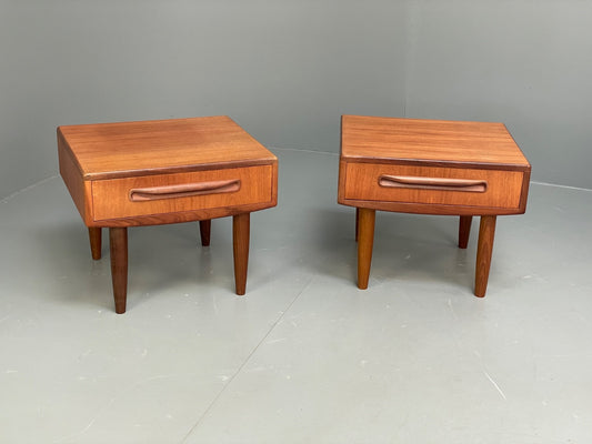 Vintage G Plan Teak Bedside Cabinets Pair Fresco Range 1960s Retro EB10008 MWOO - UKDK FURNITURE