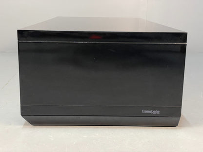 Italian Gloss Black & Off White 1980s Style Tv Unit With Drawers EB8686 MWOO - UKDK FURNITURE