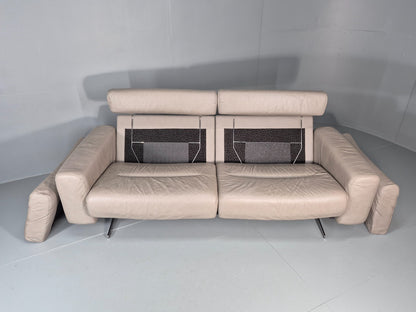 Stressless Stella 3 Seat Settee In Grey Leather Modern Ekornes EB11476 M3ss7