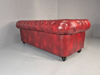 Vintage Vegan Chesterfield Red Vinyl Upholstery EB11665 VCHE15