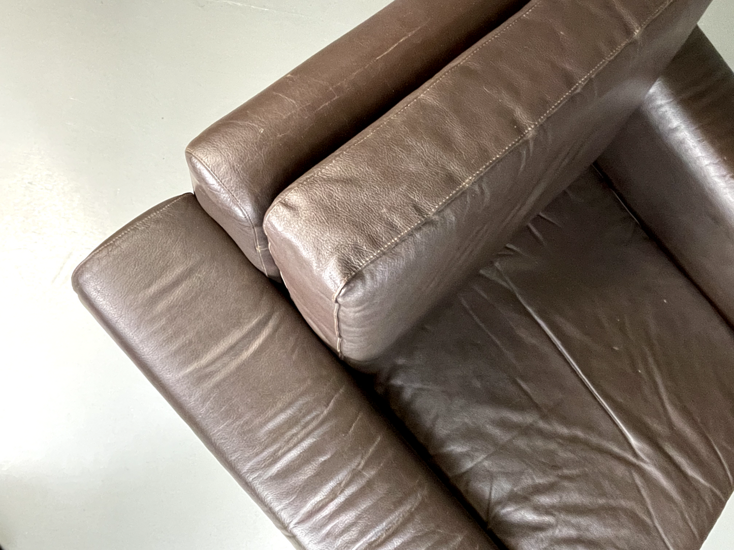 Danish Leather Lounge Chair Vintage 1970s Retro MCM EB5406 MNOR8