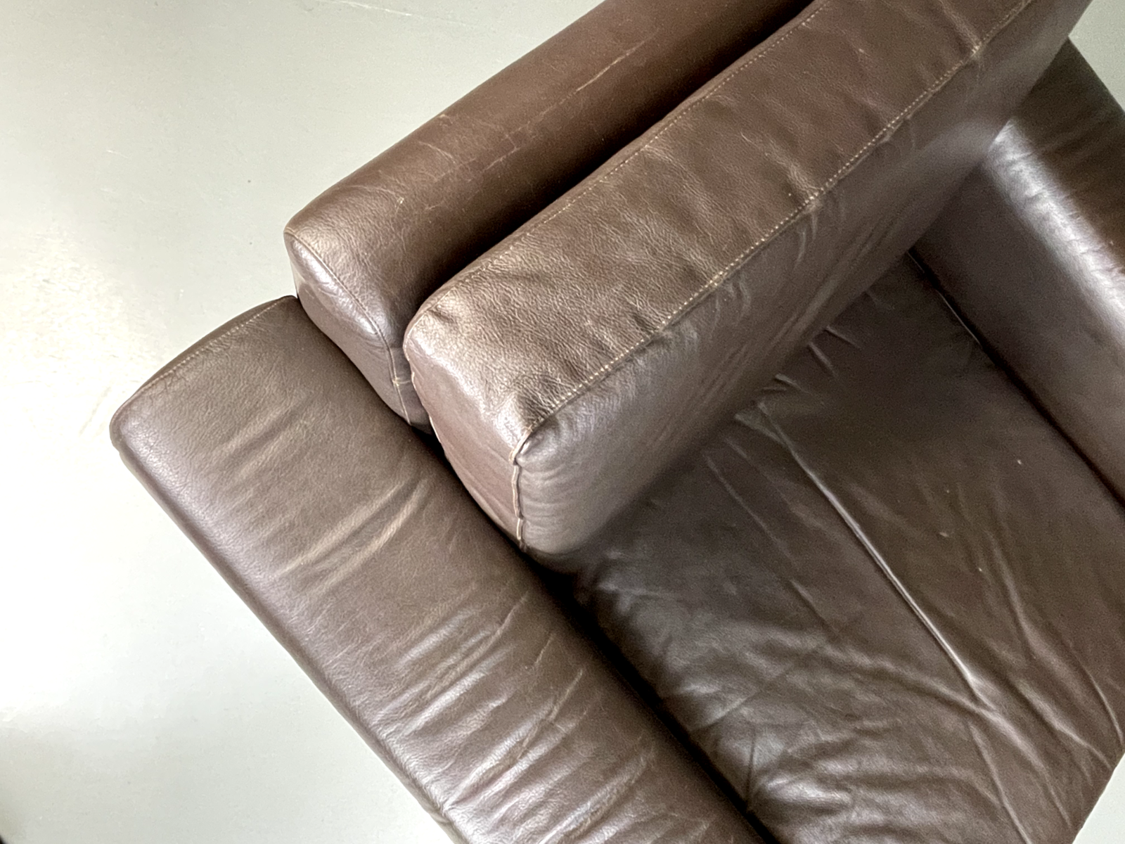 Danish Leather Lounge Chair Vintage 1970s Retro MCM EB5406 MNOR8