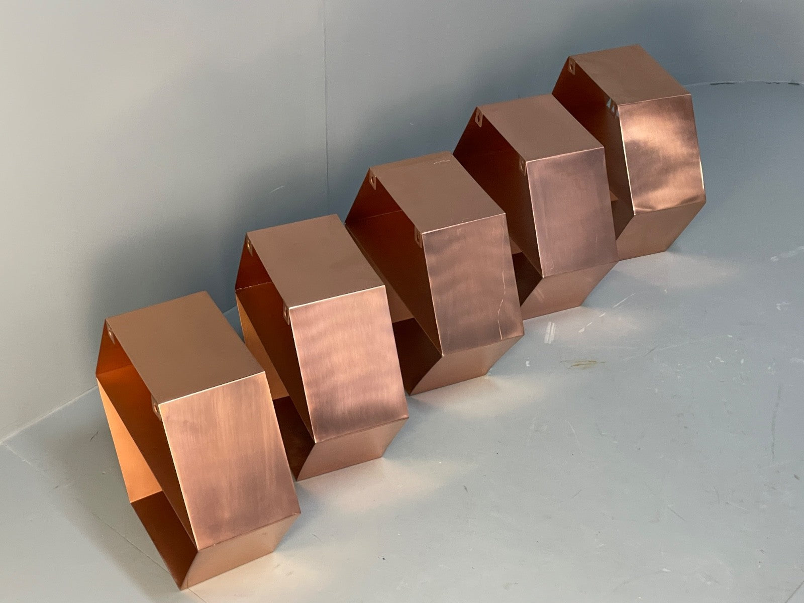 Hexagonal Wall Shelving Rose Gold Modern Metal EB10592 MWOO15