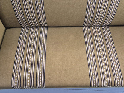 Vintage Three Seater Settee Danish Wool Oak Details 1970s Retro EB11359 M3SS21