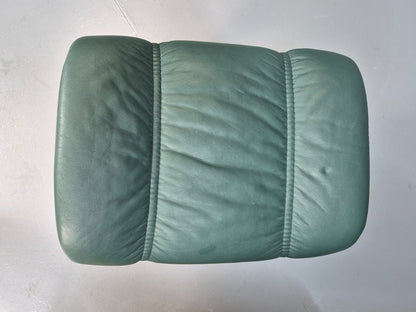Vintage Stressless Swivel Chair Reclining & Green Leather Footstool EB9250 MSWI - UKDK FURNITURE