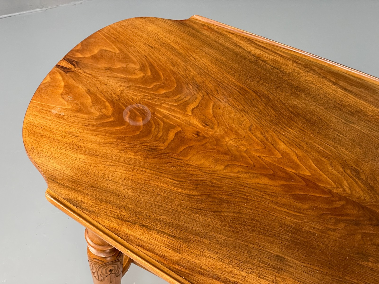 Vintage Walnut Coffee Table - Carved 1960s Magazine Rack Brass EB10874 MWOO5