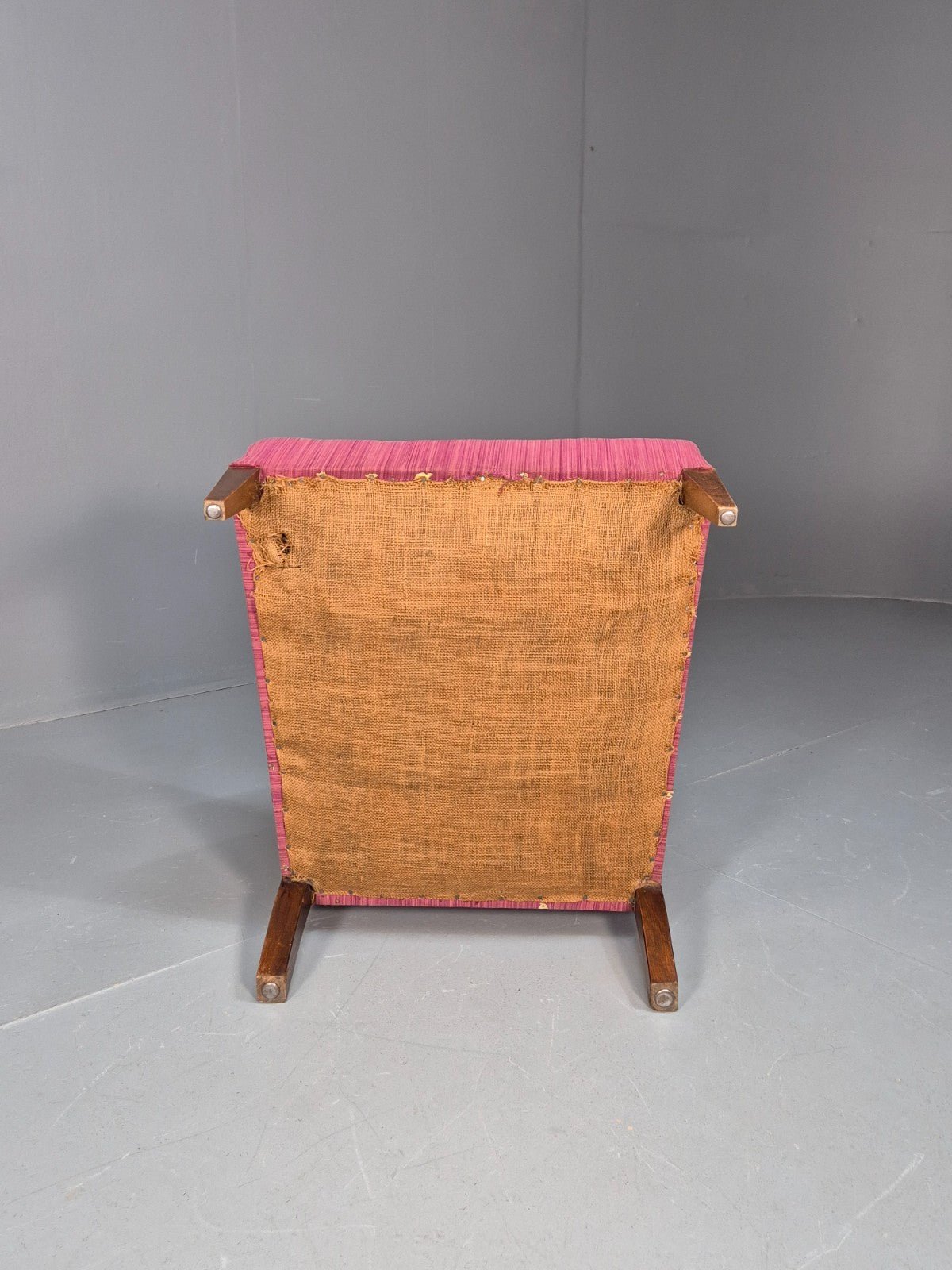 Vintage Danish Pink Chenille Lounge Chair 1950s Retro Mid Century EB10211 MNOR5