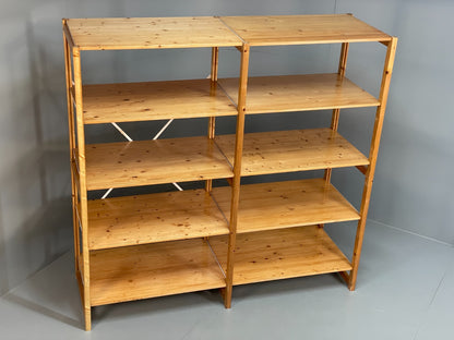 Lundia Pine Open Shelving System Double Bay Vintage Adjustable Retro EB117881