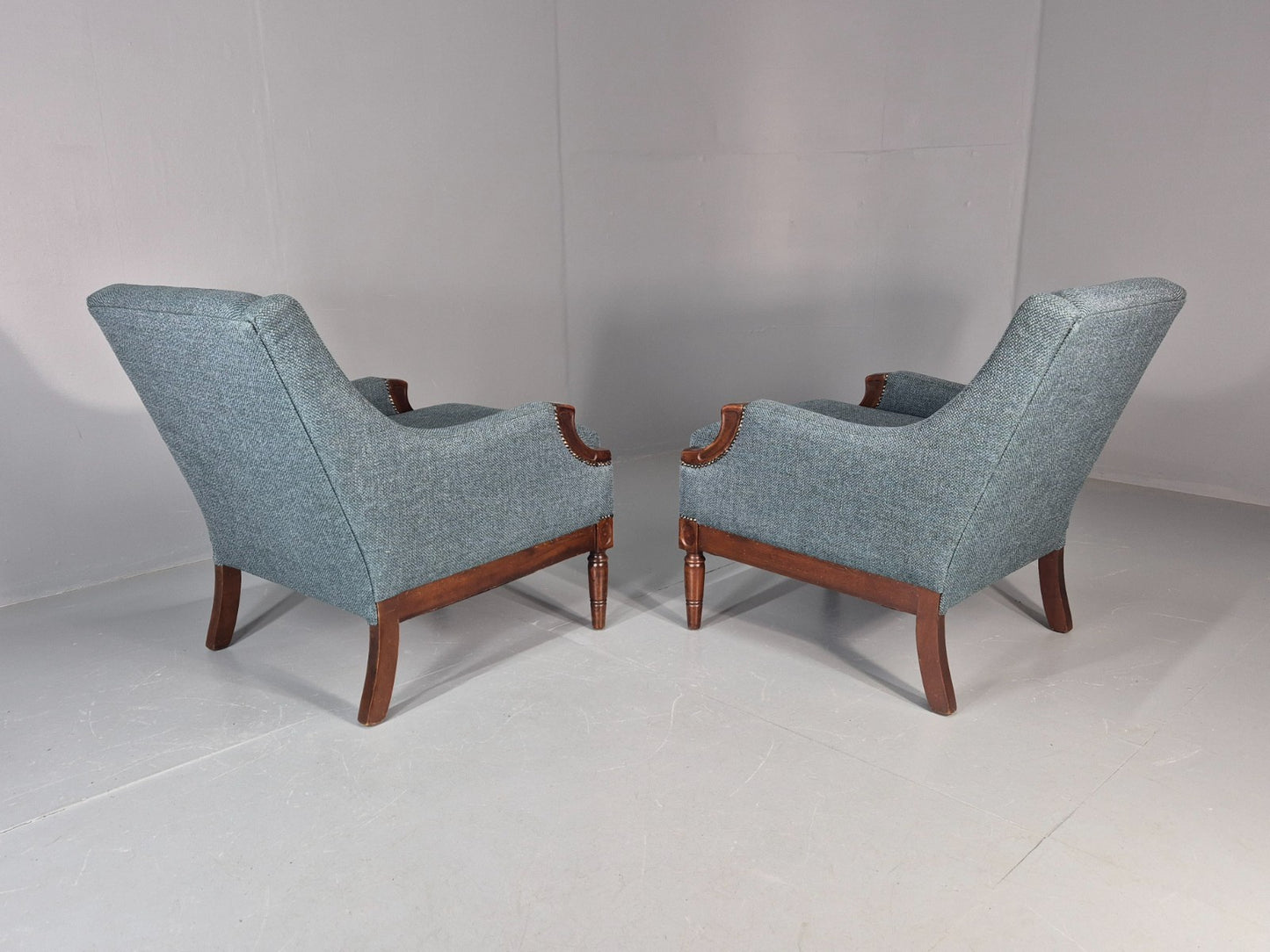 2 Vintage regency Style Armchairs 1970s Danish New Upholstery  EB11135 VCLO14