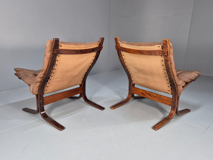 Vintage Brown Leather Bentwood Siesta Chairs Westnofa Ingmar Relling EB9324 MBEN - UKDK FURNITURE