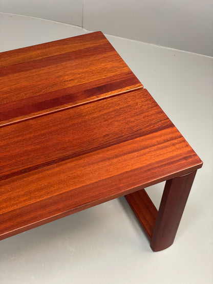 Vintage Rectangular Coffee Table Mahogany 1980s Solid Floating Top  EB11180 MWOO2