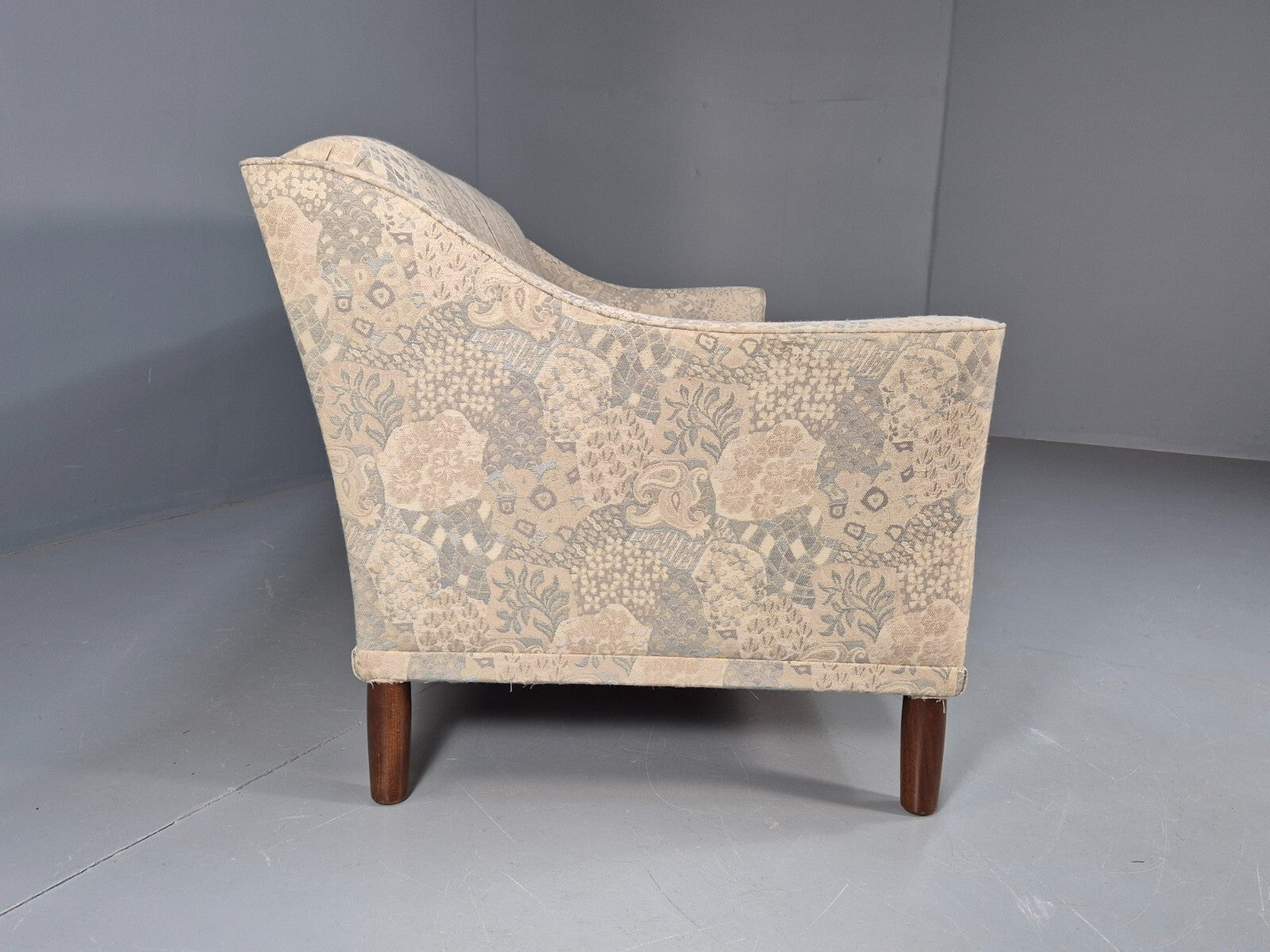 Vintage Danish Floral Upholstered 3 Seat Classic Mid Century Sofa EB9583 M3SS - UKDK FURNITURE