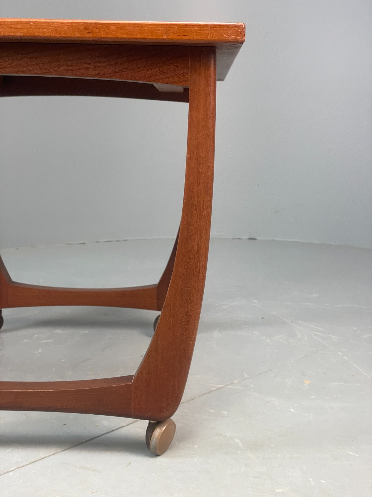 Vintage Teak Side Table On Castors 1970s Mid Century Modern EB10678 MWOO9