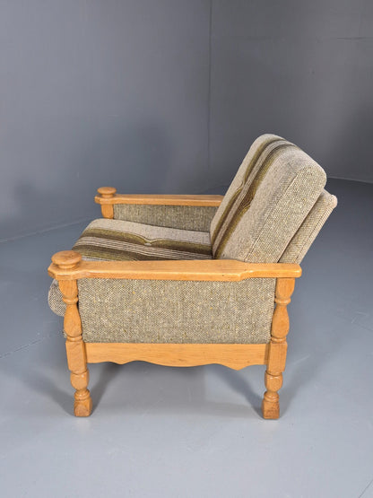 Vintage Danish Kjaernulf Style Oak and Wool Lounge Chair 1970s EB9714 MNOR - UKDK FURNITURE