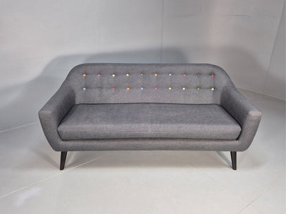 Vintage Made.Com Scandinavian style Sofa Charcoal Grey Retro EB8452 M3SS - UKDK FURNITURE