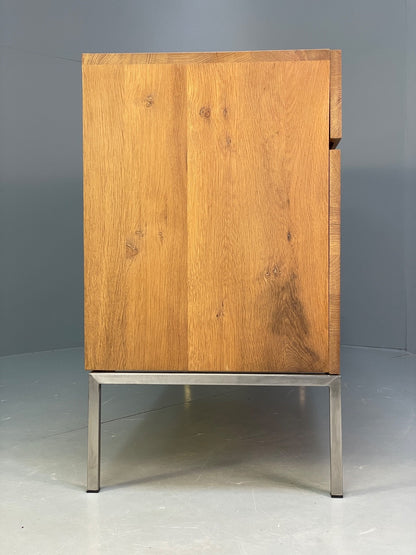 Modern Solid Oak Sideboard Ligna By Ethnicraft Steel Base EB9836 MWOO - UKDK FURNITURE