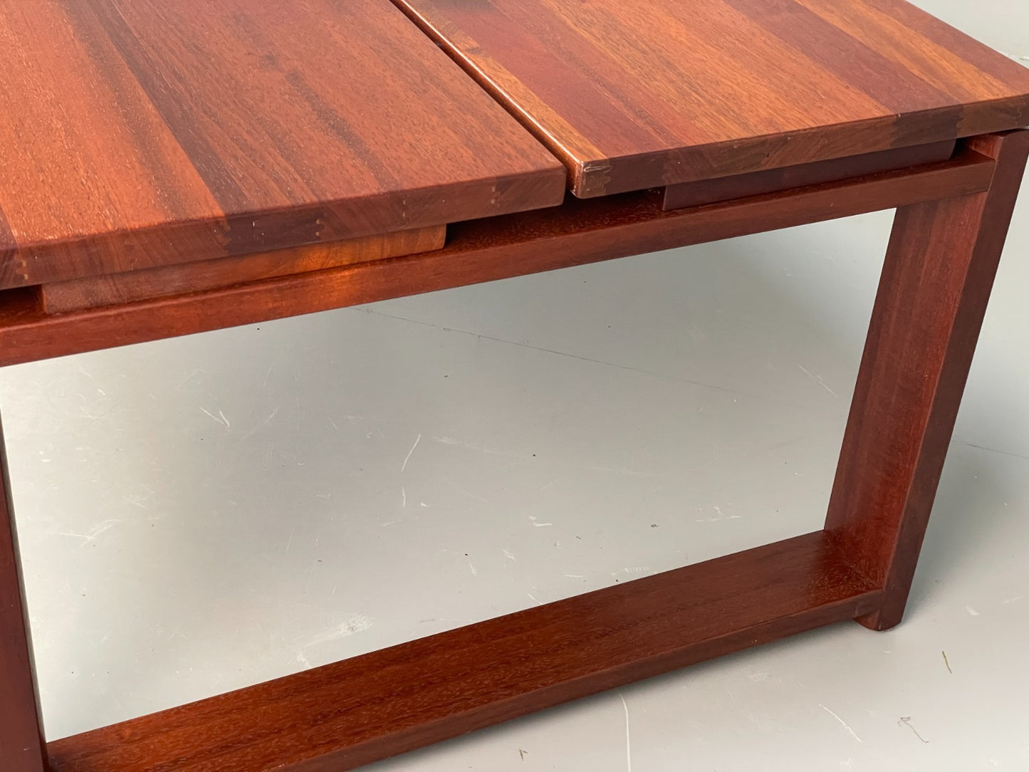 Vintage Rectangular Coffee Table Mahogany 1980s Solid Floating Top  EB11180 MWOO8