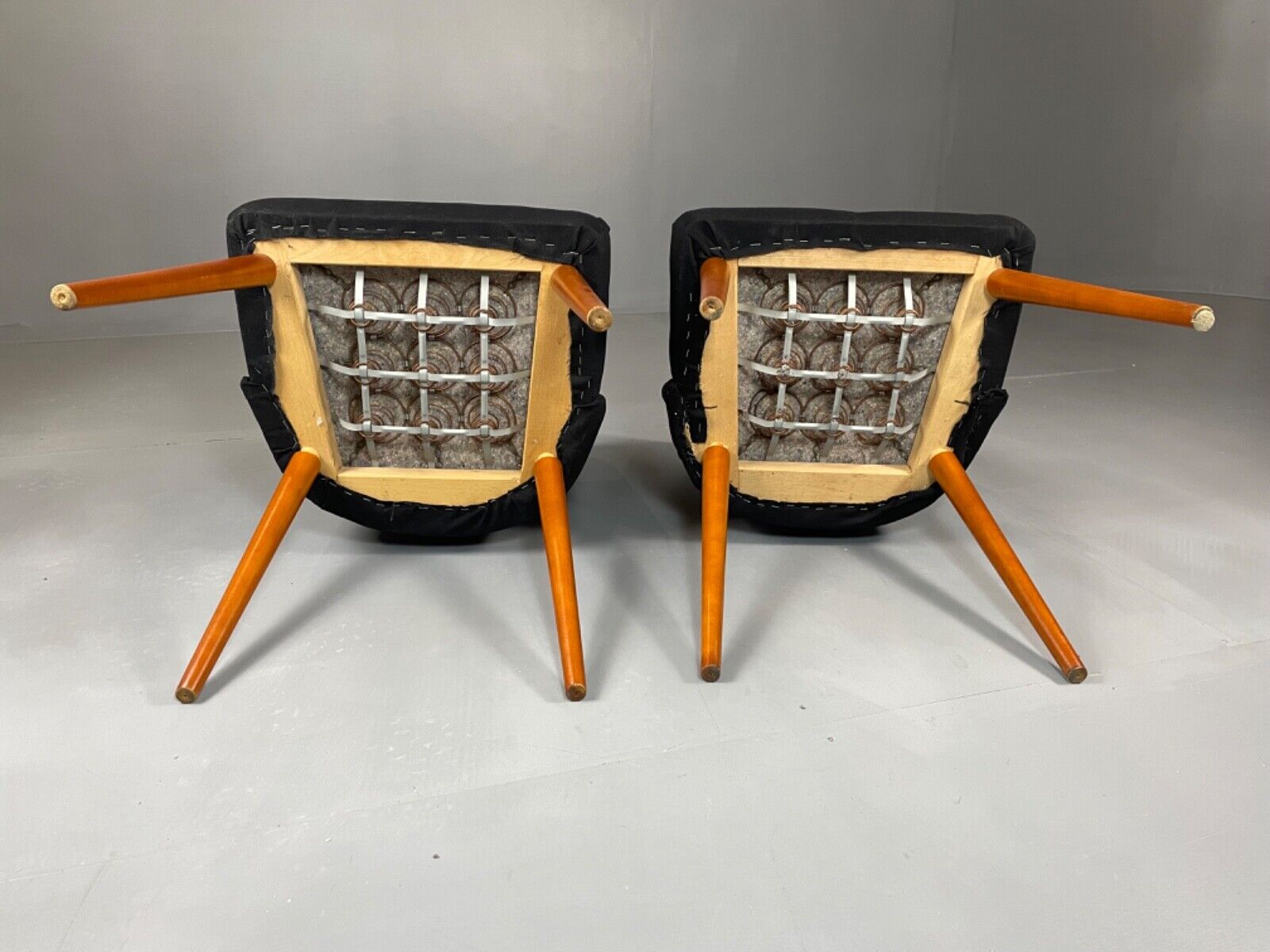 Danish Pair of Mid Century Beech & Fabric Chairs, Retro, Vintage EB4602 MNOR - UKDK FURNITURE
