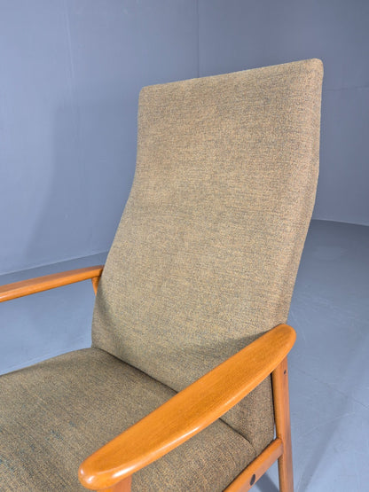 Vintage Lounge Chair Danish Mid Century Retro Beech Frame 1960s EB11294 MNOR14