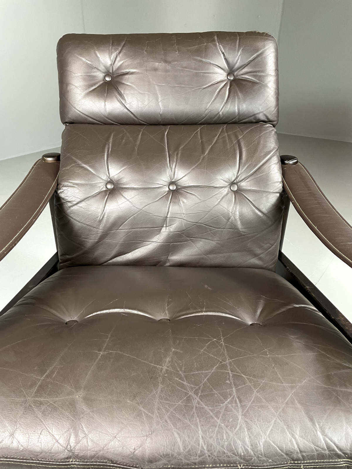 Vintage Danish Lounge Chair Brown Leather Jeki Gehl Retro MCM EB6082 MNOR17