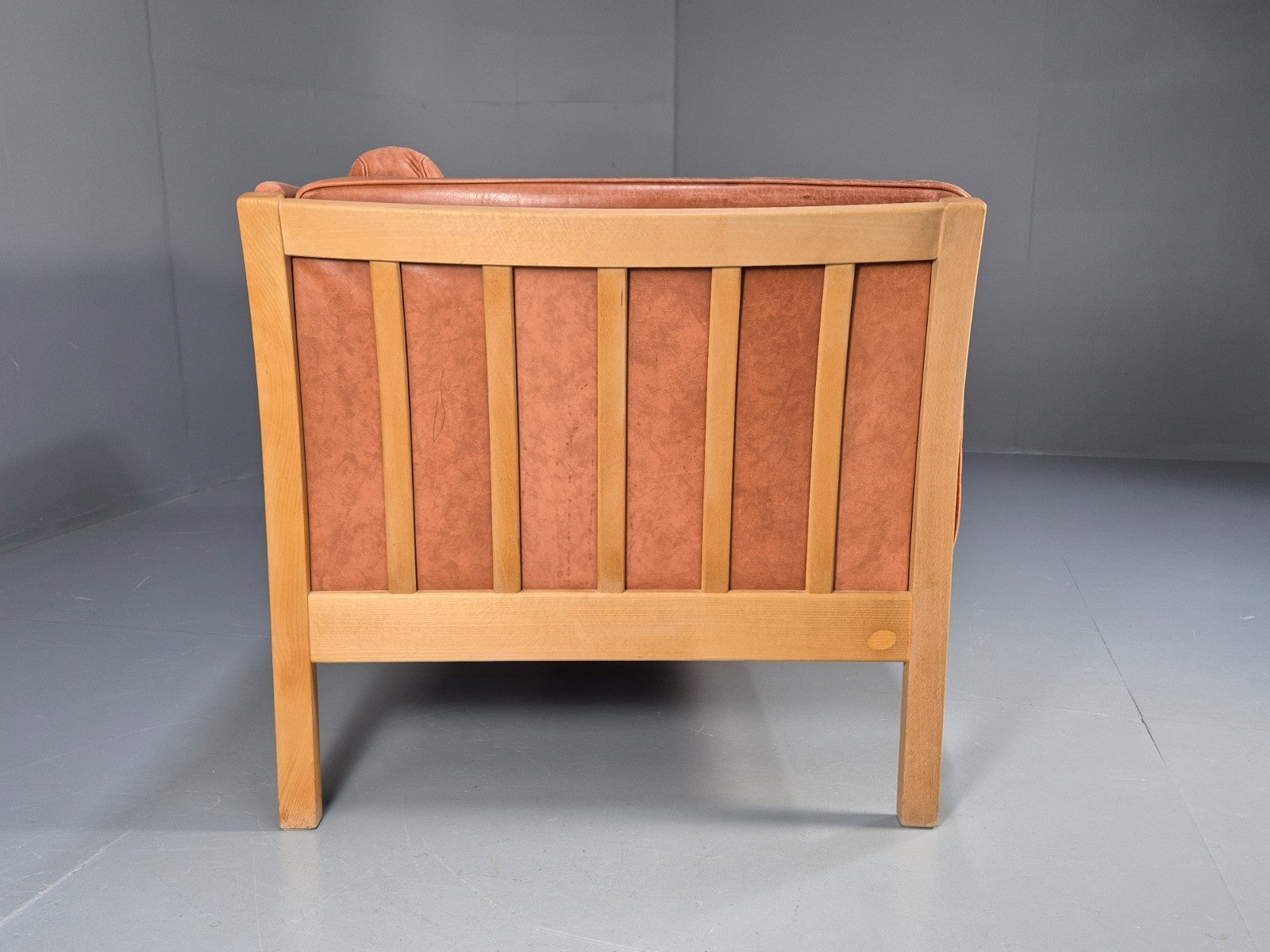 Mid Century Stouby Two Seater Settee Beech Ends Retro 1970s EB10097 M2SS13