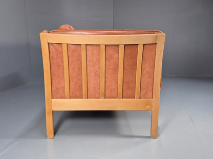 Mid Century Stouby Two Seater Settee Beech Ends Retro 1970s EB10097 M2SS13