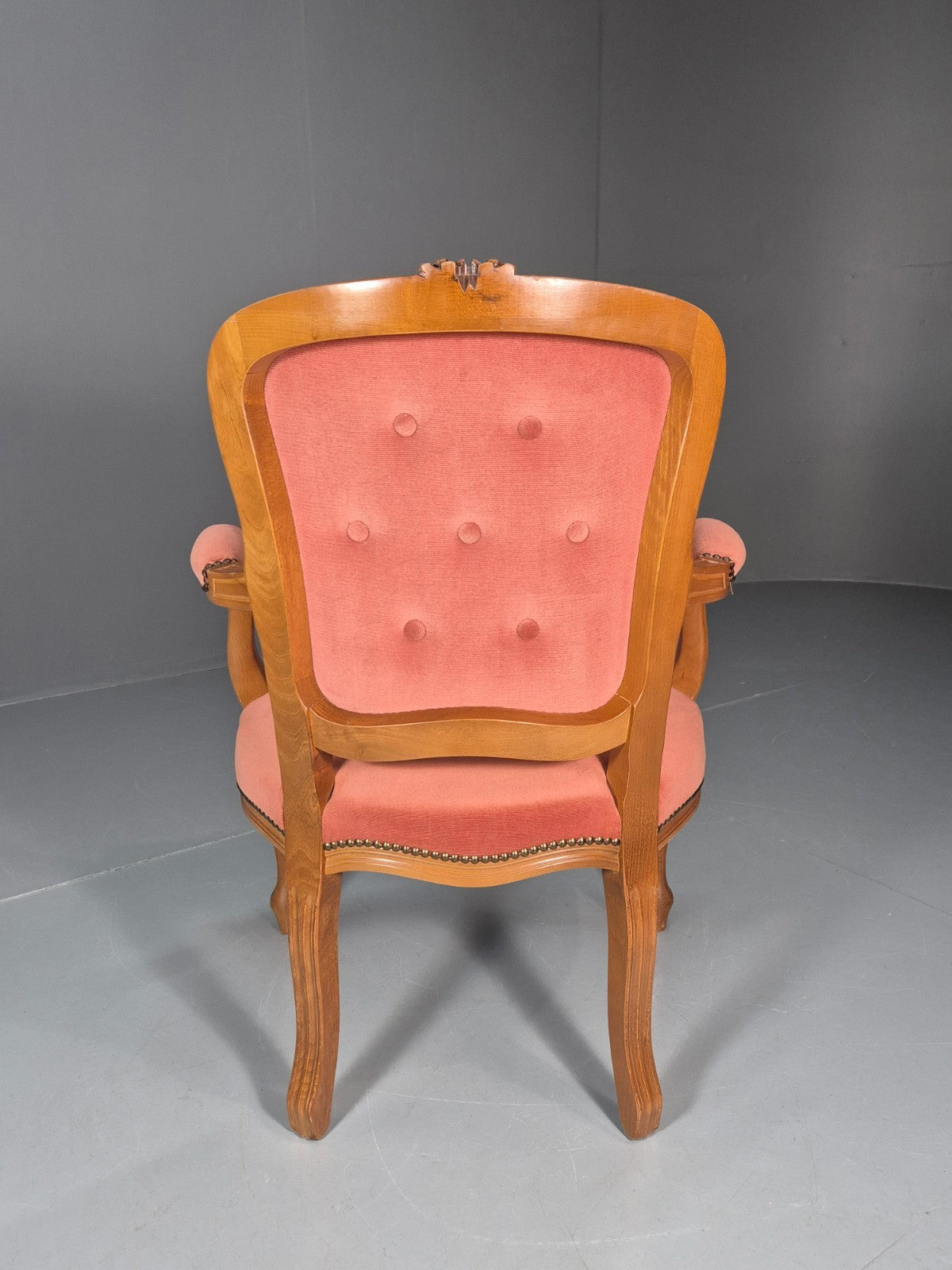 Vintage Rococo Lounge Chair Danish 1970s Reproduction Salmon Pink EB10986 VCLO5
