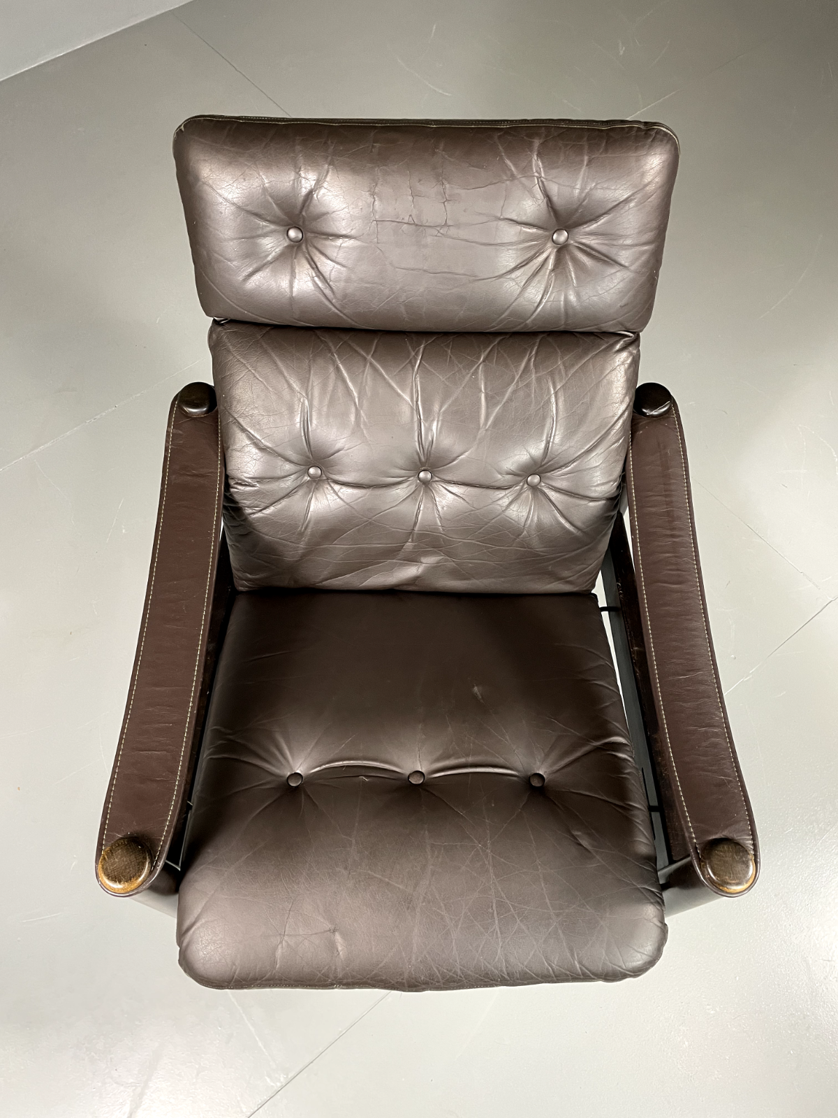 Vintage Danish Lounge Chair Brown Leather Jeki Gehl Retro MCM EB6082 MNOR4