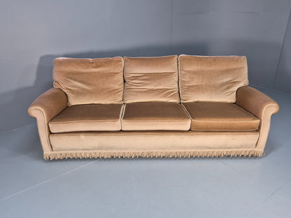 1970s Gold Velour Luxury Three Seater Settee tassels Retro   EB10632 V3SS5