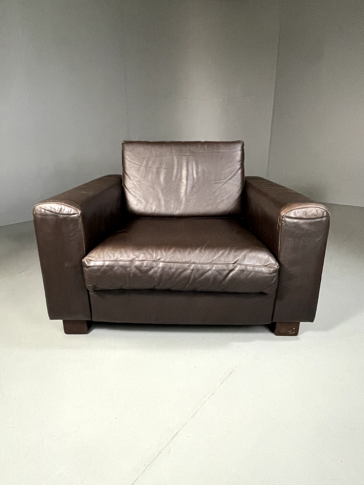 Danish Leather Lounge Chair Vintage 1970s Retro MCM EB5406 MNOR3