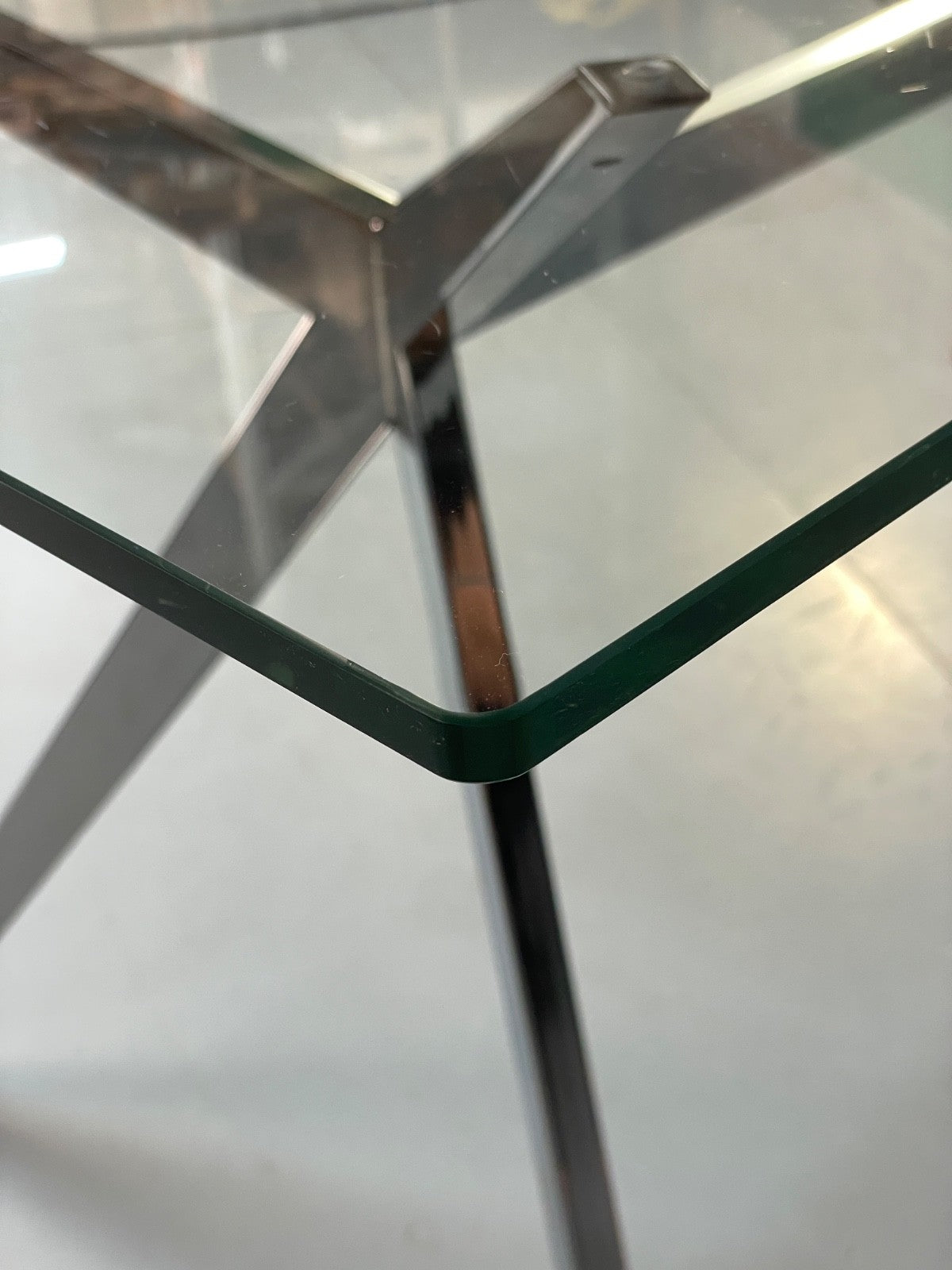 Glass & Chrome Dining Table By Calligaris Modern Minimal Design EB10357 MWOO19